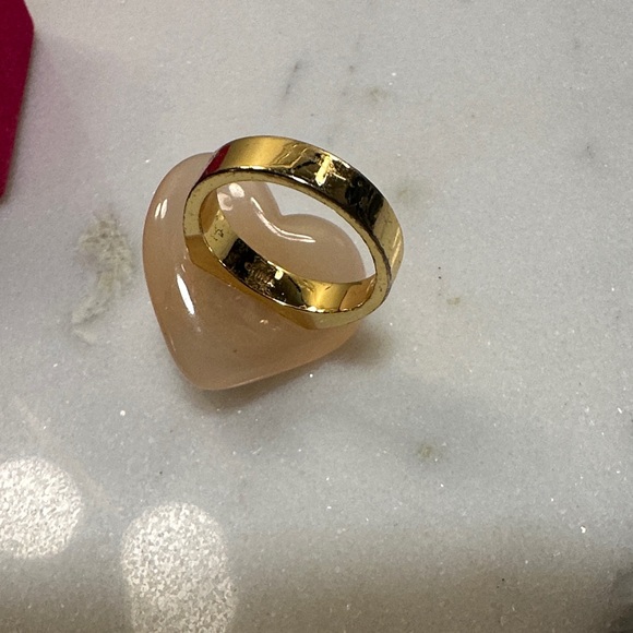 Kurt Geiger Pink Heart Ring with Crystal Detail - Picture 4 of 5